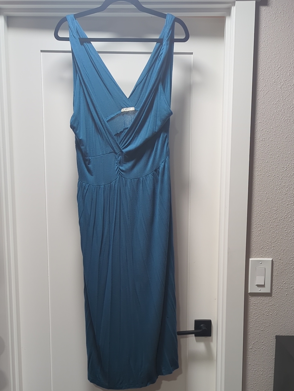 Cotton Candy Teal V-Neck Sleeveless Maxi Dress